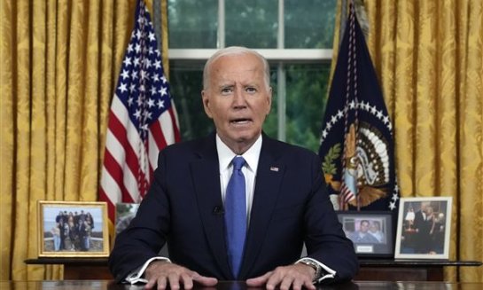 President Joe Biden addresses the nation from the Oval Office of the White House, July 24, about his decision to drop his Democratic presidential reelection bid.