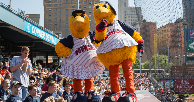 photo of mascots from toledo baseball 